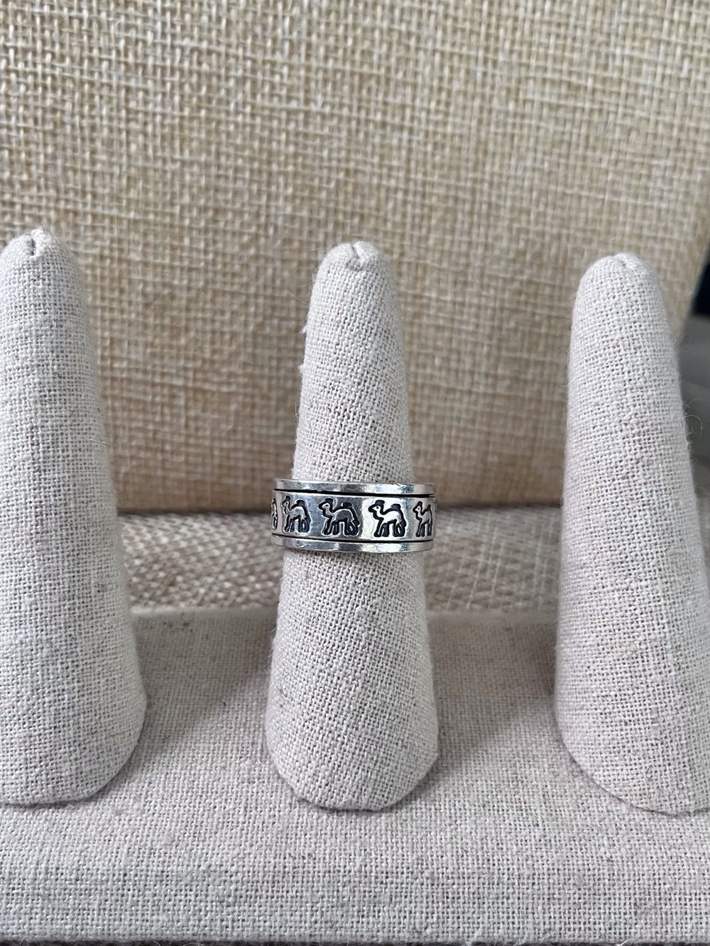 925 Sterling Silver Camel Spinner Fidget Ring Size 6.5